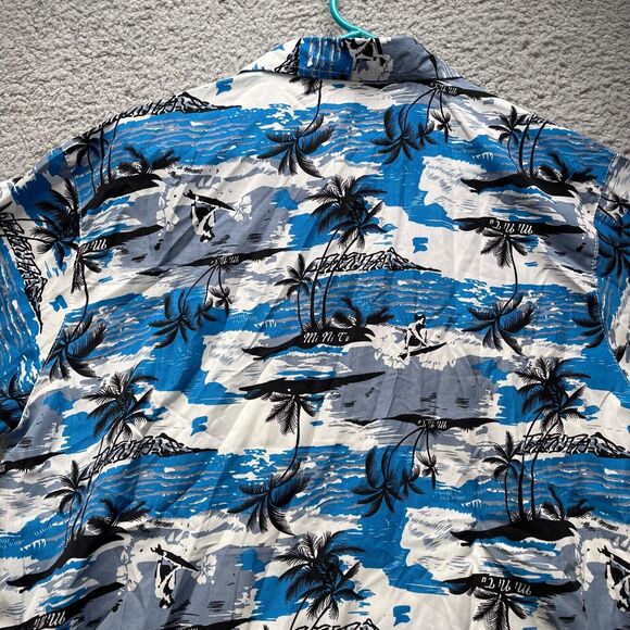 Han Ton Hawaiian Shirt Mens Large Aloha Tropical Button Up Short Sleeve - Picture 12 of 15